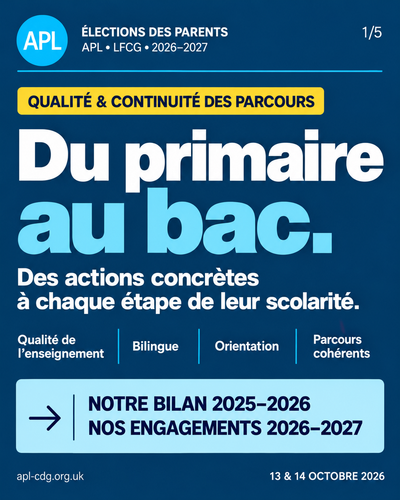 Élections 2026-2027 : du primaire au bac, l’APL agit à chaque étape