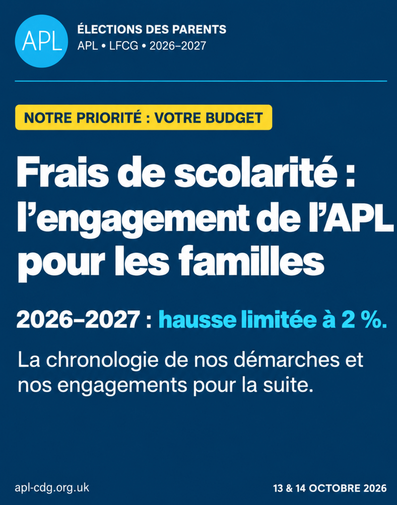 Frais de scolarité : les démarches de l’APL et nos engagements pour les familles